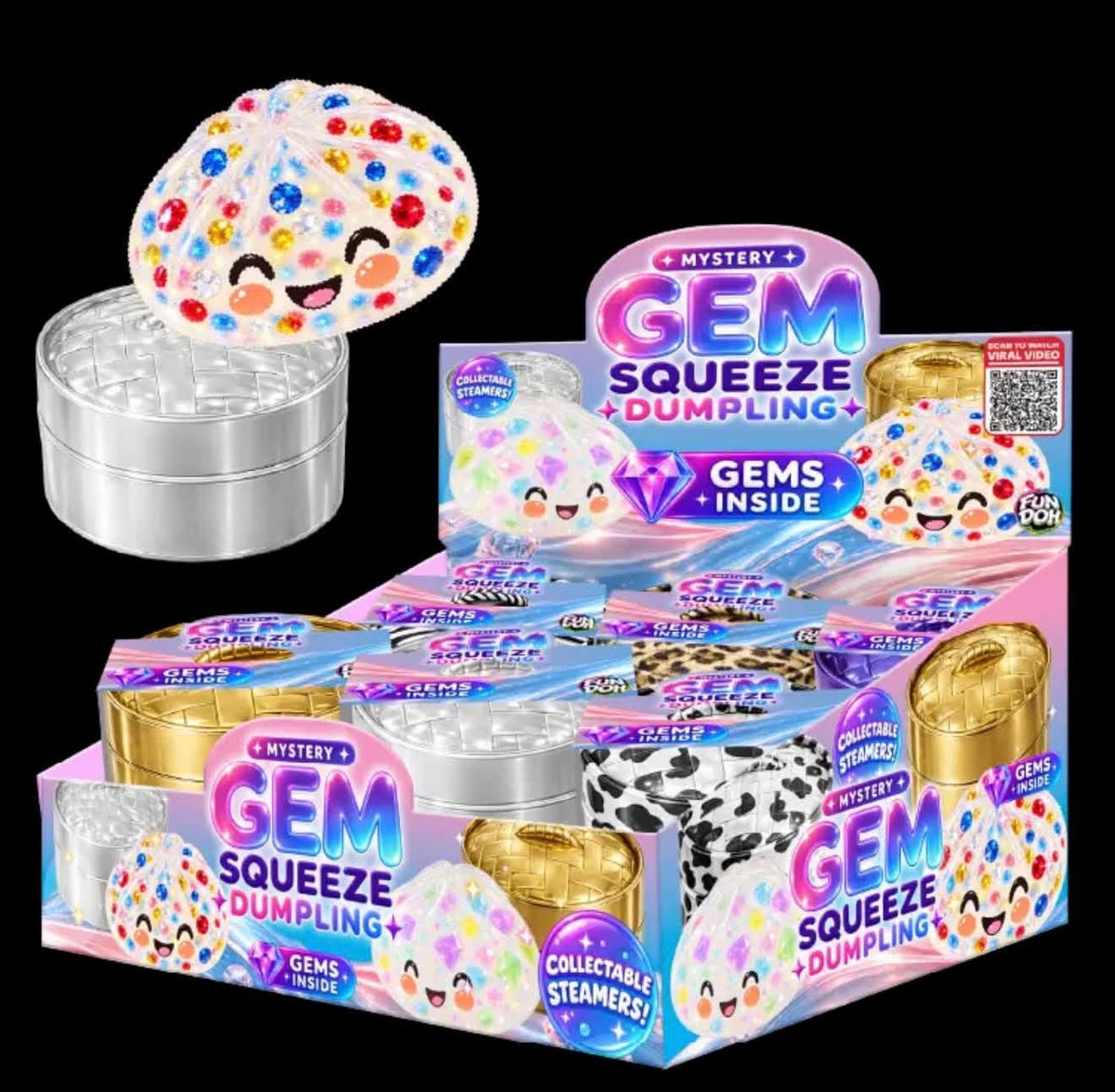 Mystery gem squeeze dumplings